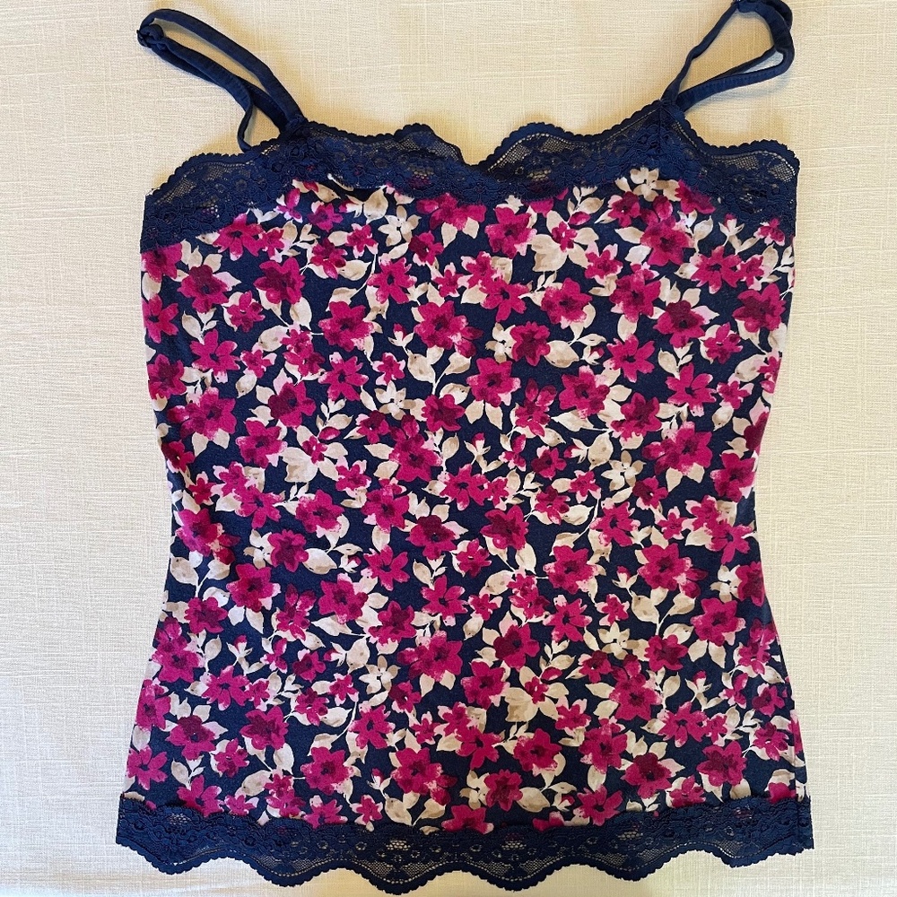 Ann Taylor Floral and Lace Tank Size Small